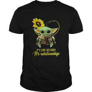 Baby Yoda Sunflower Jesus Its Not Religion Its Relationship Shirt